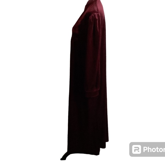 Delicates robe womens SZL maroon vintage grandmacore embroidered soft Y2K - Picture 3 of 9